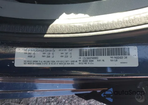 2007 Chrysler Sebring Limited z USA, uszkodzony, nr VIN 1C3LC66K87N689853